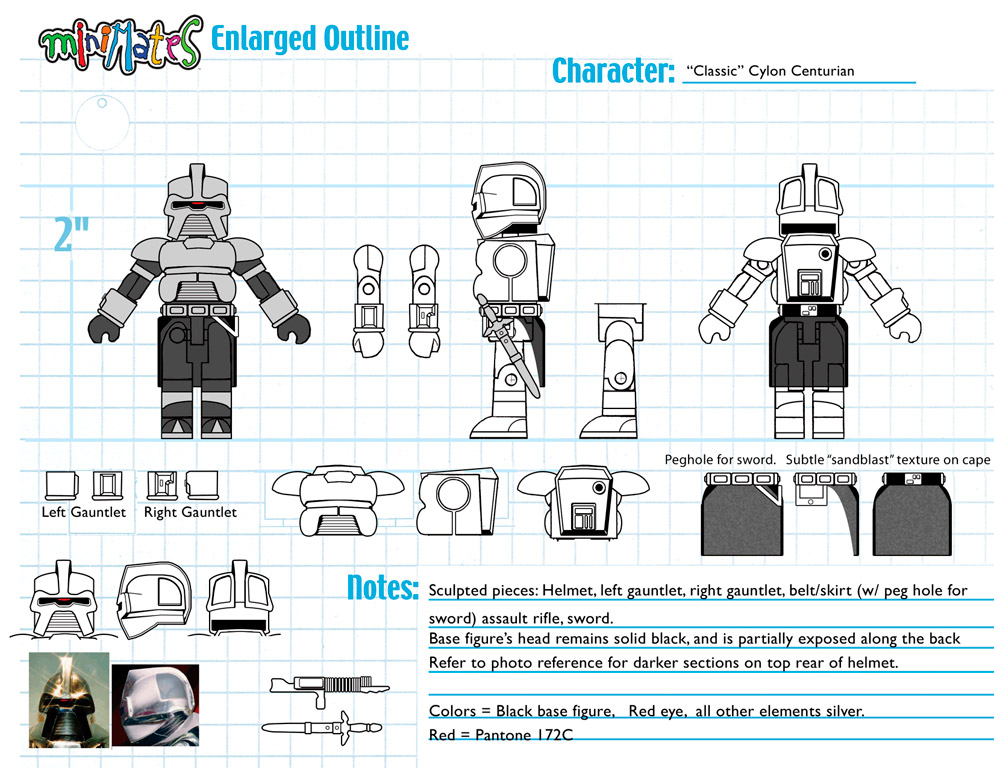 Battlestar Galactica: Cylon Centurion (Classic) Minimate Design (Control Art Only) - by Matt 'Iron-Cow' Cauley
