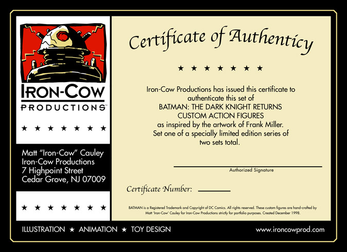 ICP Certificate of Authenticity