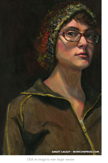 "Natalya" Acrylic on canvas. 20 x 30 inches. Painted 2008 by Matt Cauley