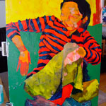 "Lulu (Work in Progress)" Acrylic on panel. 20 x 30 inches. Painted 2004 by Matt 'Iron-Cow' Cauley.