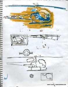 U.S.S. INTREPID SKETCHBOOK by Matt 'Iron-Cow' Cauley - "Chopper Studies"