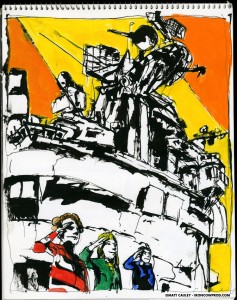 U.S.S. INTREPID SKETCHBOOK by Matt 'Iron-Cow' Cauley - "Salute"