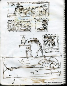 U.S.S. INTREPID SKETCHBOOK by Matt 'Iron-Cow' Cauley - "Stamp Concepts"