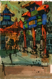EPCOT SKETCHBOOK by Matt 'Iron-Cow' Cauley - "China"