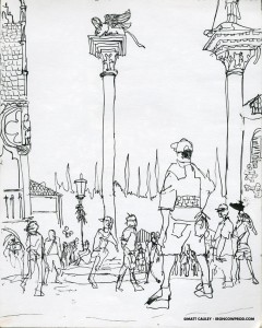 EPCOT SKETCHBOOK by Matt 'Iron-Cow' Cauley - "Crowd (Germany)"