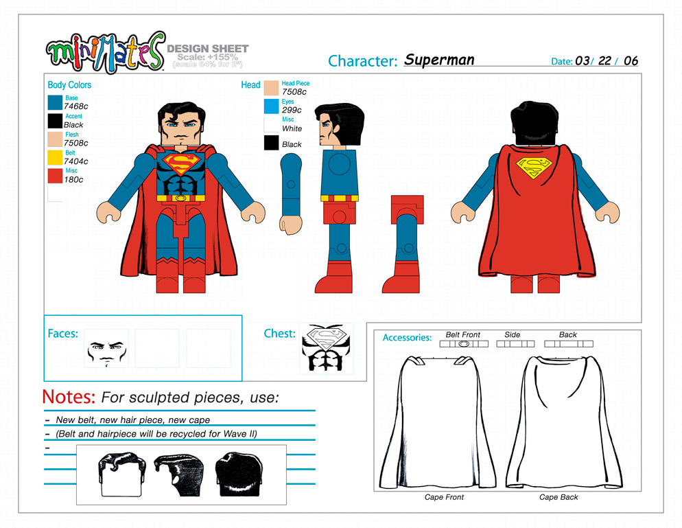 DC Wave1: Superman Minimate Design (Control Art Only) - by Matt 'Iron-Cow' Cauley