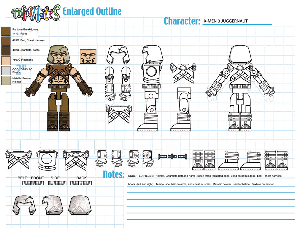 Marvel: X3 Juggernaut Minimate Design (Control Art Only) - by Matt 'Iron-Cow' Cauley