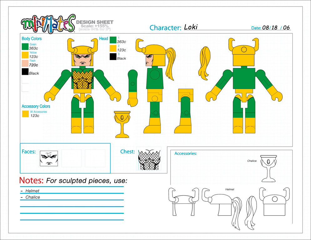 Marvel: Loki Minimate Design (Control Art Only) - by Matt 'Iron-Cow' Cauley