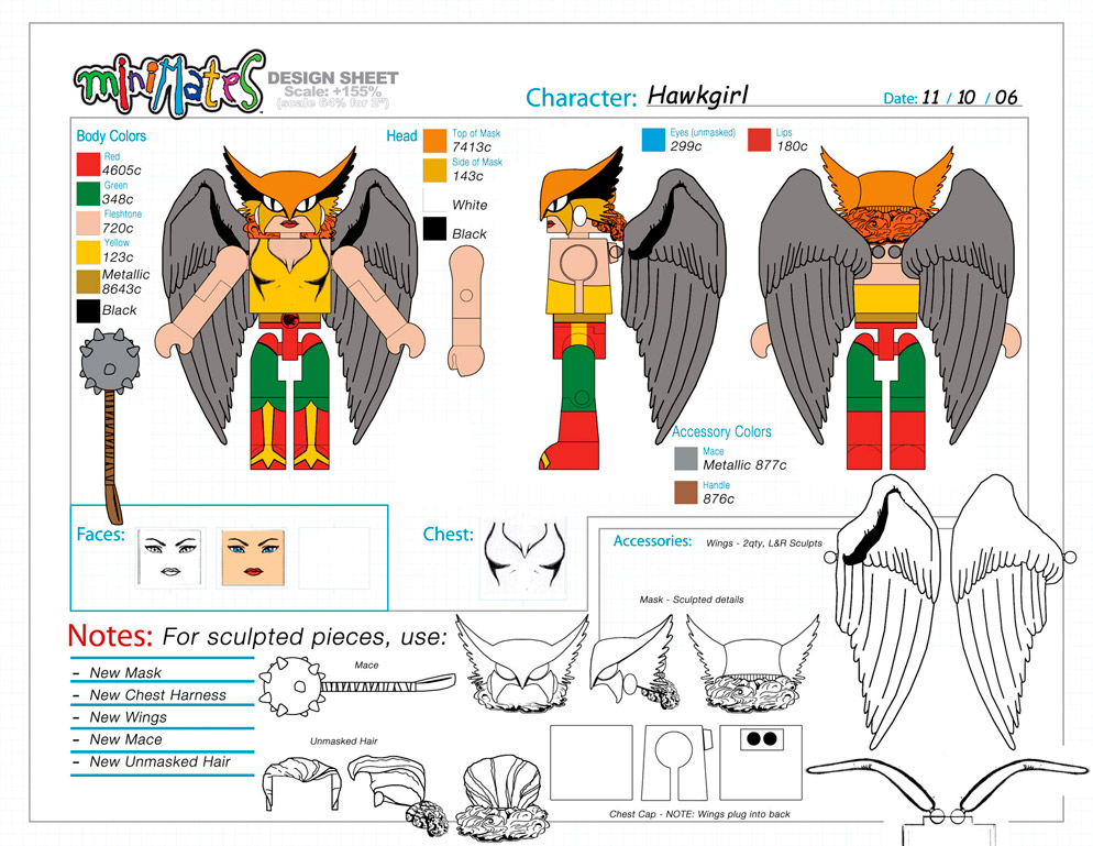 DC Wave5: Hawkgirl Minimate Design (Control Art Only) - by Matt 'Iron-Cow' Cauley 