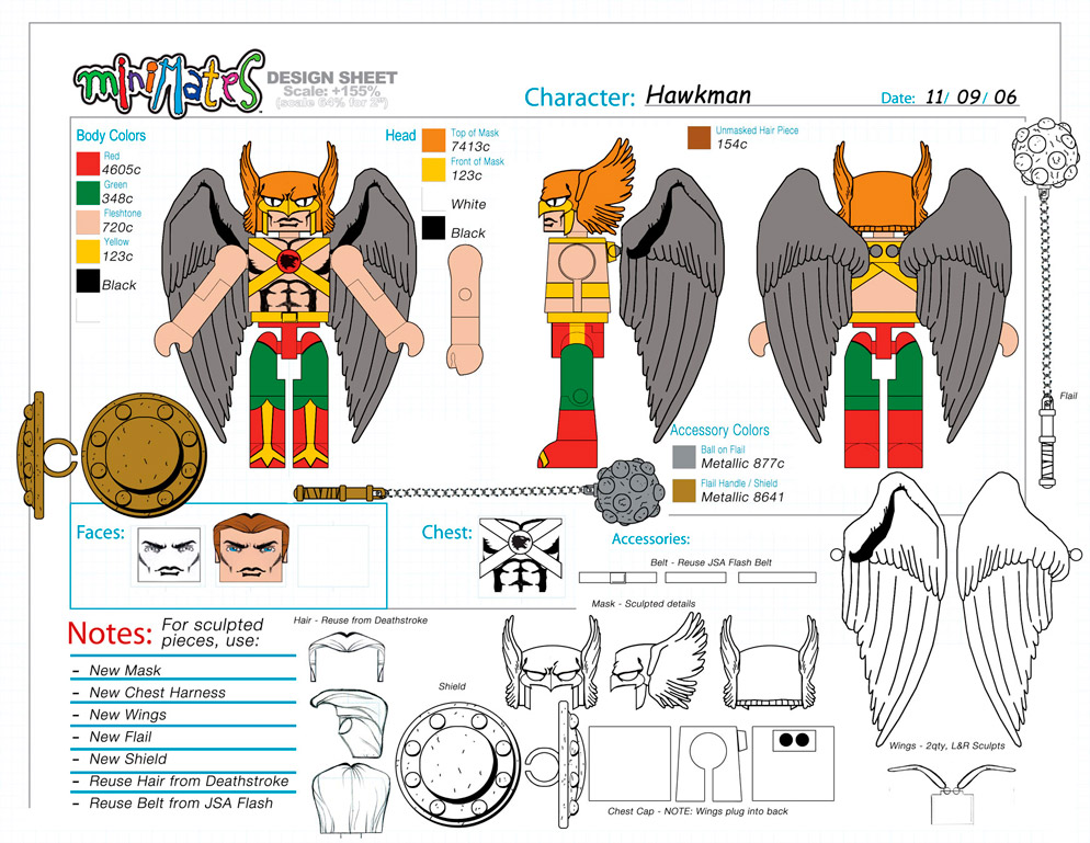 DC Wave5: Hawkman Minimate Design (Control Art Only) - by Matt 'Iron-Cow' Cauley 