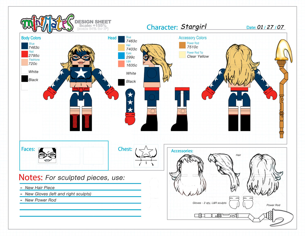 DC Wave 6: Stargirl Minimate Design (Control Art Only) - by Matt 'Iron-Cow' Cauley 