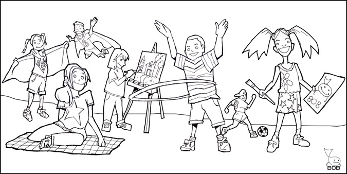 Early Kids Banner - Illustration by Matt 'Iron-Cow' Cauley