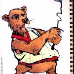 BULL vs. BEAR SKETCHBOOK by Matt 'Iron-Cow' Cauley "Bear Golf"