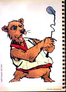BULL vs. BEAR SKETCHBOOK by Matt 'Iron-Cow' Cauley "Bear Golf"