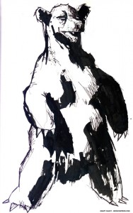 BULL vs. BEAR SKETCHBOOK by Matt 'Iron-Cow' Cauley "Bear Standing"