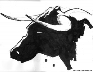 BULL vs. BEAR SKETCHBOOK by Matt 'Iron-Cow' Cauley "Bull Profile"