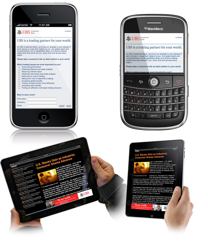 UBS Mobile Campaign and Microsite 2