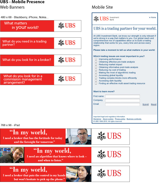 UBS Mobile Campaign and Microsite 1