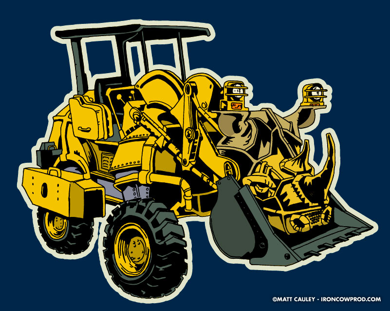 Rhinodozer (alternate) - T-Shirt Illustration by Matt 'Iron-Cow' Cauley