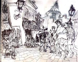 EPCOT SKETCHBOOK by Matt 'Iron-Cow' Cauley - "Cafe2"