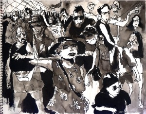 EPCOT SKETCHBOOK by Matt 'Iron-Cow' Cauley - "Crowd"
