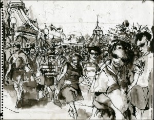 EPCOT SKETCHBOOK by Matt 'Iron-Cow' Cauley - "Disney Stroll"