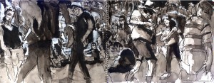 EPCOT SKETCHBOOK by Matt 'Iron-Cow' Cauley - "Night Stroll"