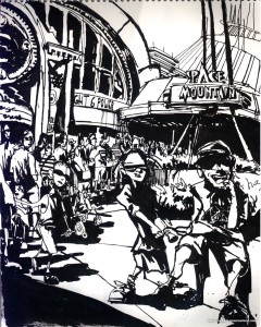 EPCOT SKETCHBOOK by Matt 'Iron-Cow' Cauley - "Space Mountain"
