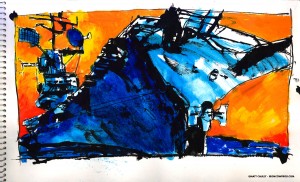 U.S.S. INTREPID SKETCHBOOK by Matt 'Iron-Cow' Cauley - "Sunrise"