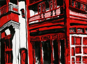 EPCOT SKETCHBOOK by Matt 'Iron-Cow' Cauley - "China (Red)"