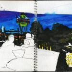 EPCOT SKETCHBOOK by Matt 'Iron-Cow' Cauley - "Evening Coffee"