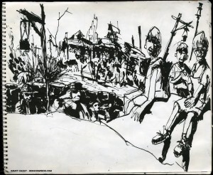 EPCOT SKETCHBOOK by Matt 'Iron-Cow' Cauley - "Kids on a Rock"