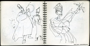 EPCOT SKETCHBOOK by Matt 'Iron-Cow' Cauley - "Musicians"