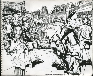 EPCOT SKETCHBOOK by Matt 'Iron-Cow' Cauley - "Shoppers"