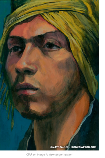 "Cesar" - Acrylic on canvas. 20 x 30 inches. Painted 2012 by Matt Cauley