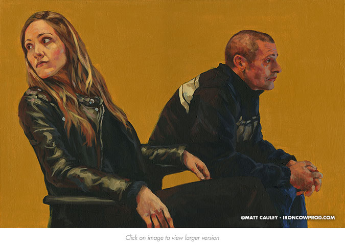 April 6 (Sabrina and Alfie) Acrylic on Canvas | 20 x 30 inches Painted 2015 by Matt Cauley