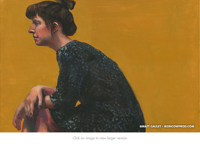 "March 22 (Bridget)"  Acrylic on canvas  20 x 30 inches  Painted 2014 by Matt Cauley