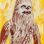 “Fuzzball” | Ink Resist on Board | 8 x 10 inches | Painted 2016 by Matt Cauley