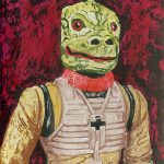 “Lizard Man” | Ink Resist on Board | 8 x 10 inches | Painted 2016 by Matt Cauley
