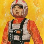 “Red Five” | Ink Resist on Board | 8 x 10 inches | Painted 2016 by Matt Cauley