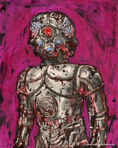 "Fly Trap" - (Zuckuss) | Ink Resist on Board | 8 x 10 inches | Painted 2021 by Matt Cauley